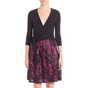 NEW Diane Von Furstenberg Jewel floral embroidered wrap dress